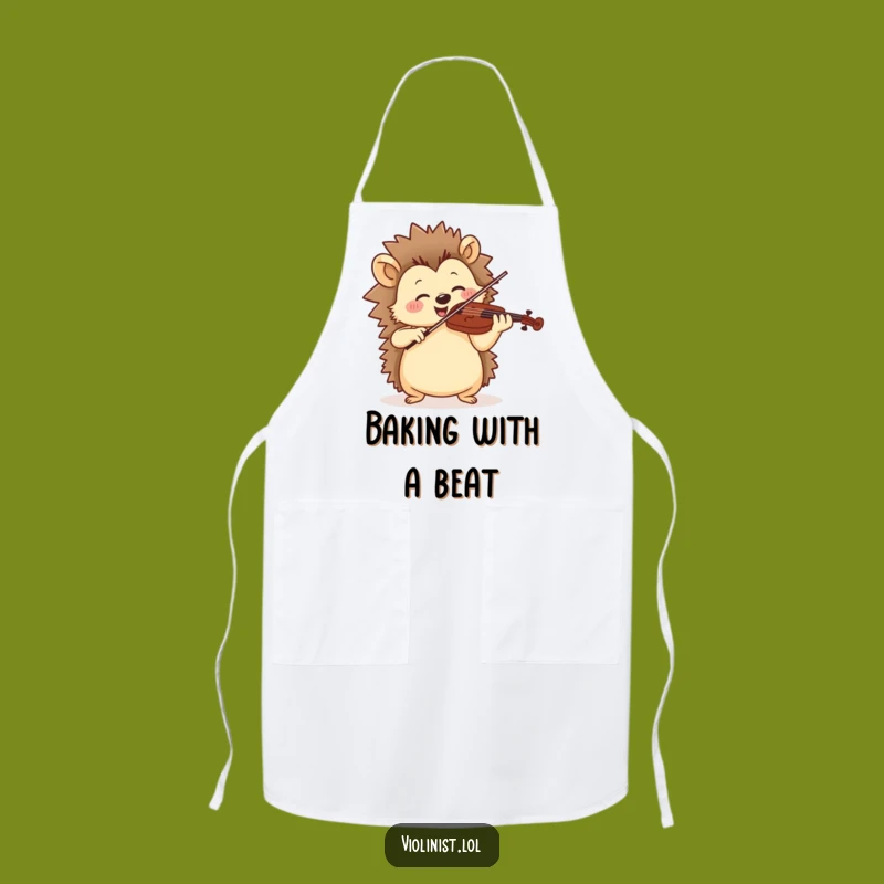 Funny Jolly Hedgehog Violinist Apron - Kitchen Wear with Rhythmic Fun