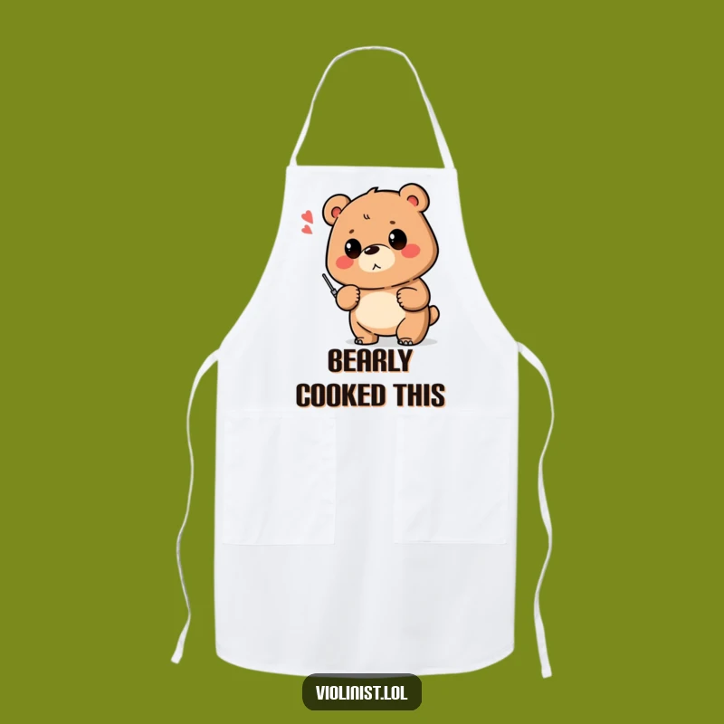 Funny Bear Apron: Kitchen Musician - Proud of Shaky Note Gift