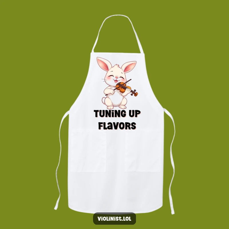 Funny Bunny Violinist Apron: Cook with Blissful Musical Inspiration!