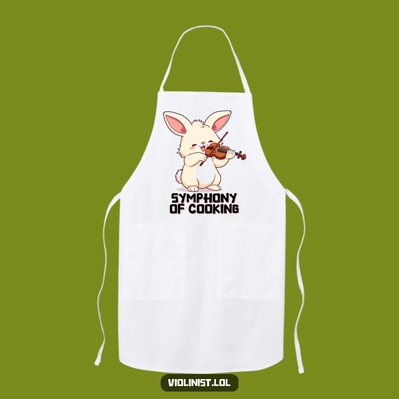 Funny Bunny Violinist Apron - Hilarious Kitchen Concert Wear!