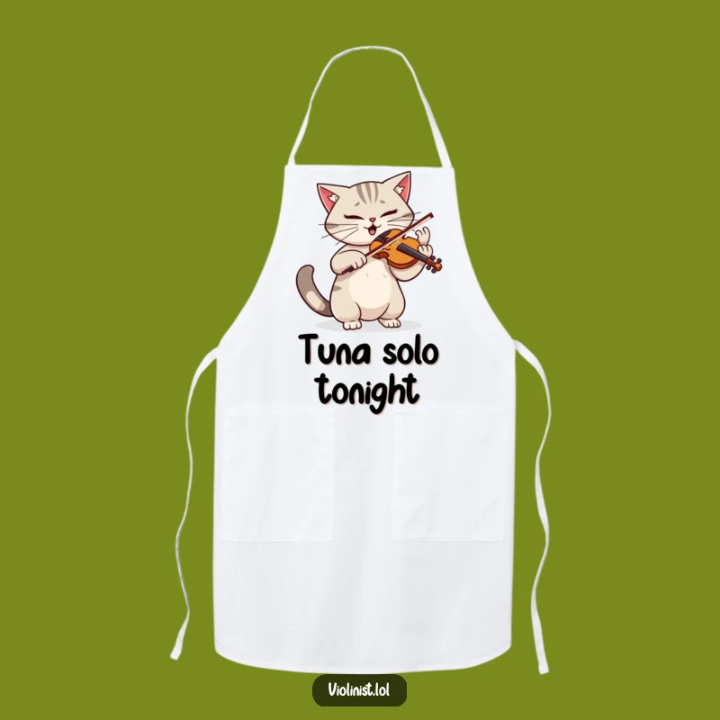 Funny Cat Violinist Apron - Chef's Wear with Dramatic Musical Flair