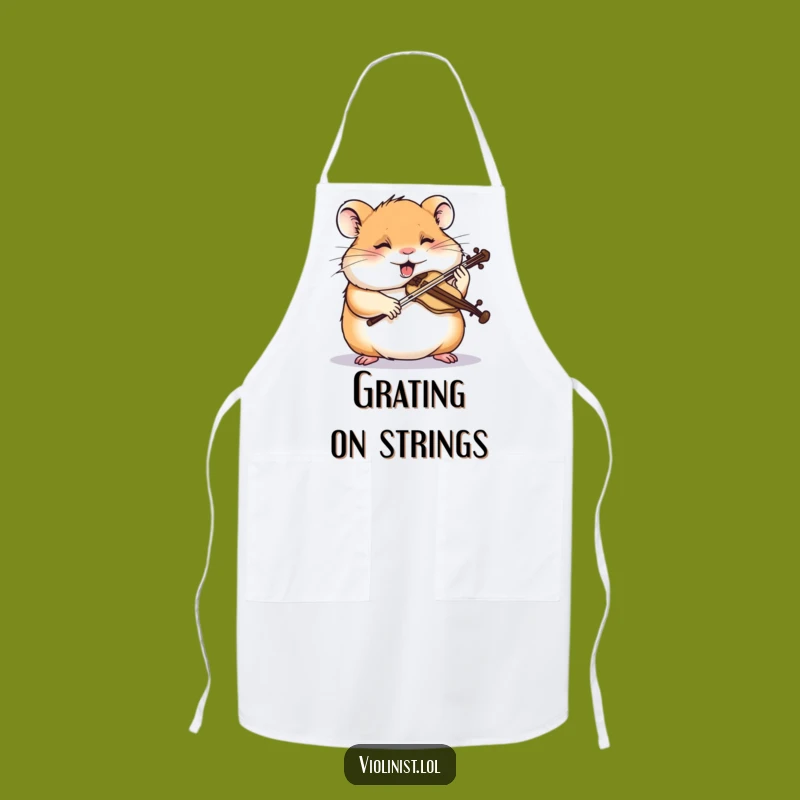 Funny Hamster Violin Apron: Chef Musician Kitchen Wear, Perfect Gift
