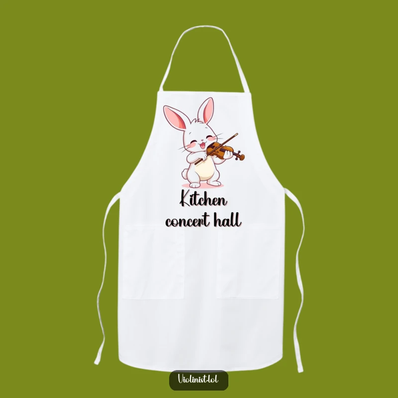 Funny Bunny Violinist Apron - Maestro of the Kitchen