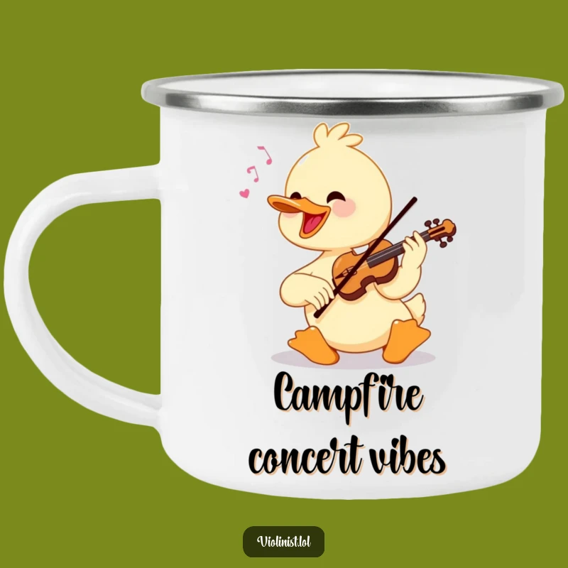 Funny Duck Violinist Camping Mug: Your Musical Companion for Adventures, a Gift