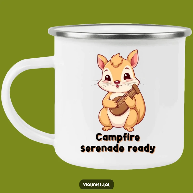 Funny Squirrel Harp Camping Mug: Enjoy Music and Brews with Whimsical Adventure
