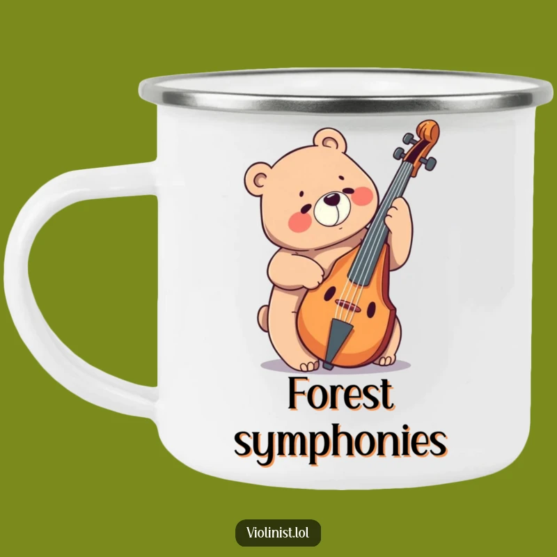 Funny Bear Cello Camping Mug: Big Music for Outdoor Adventures!