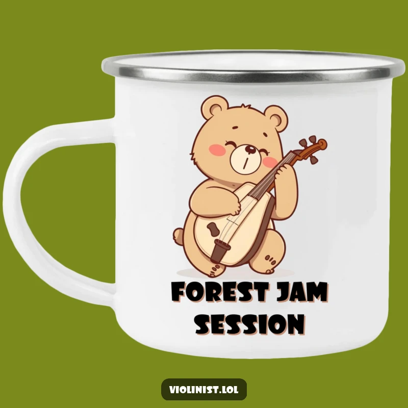 Funny Bear Cello Camping Mug: Your Roaring Musical Companion, a Gift