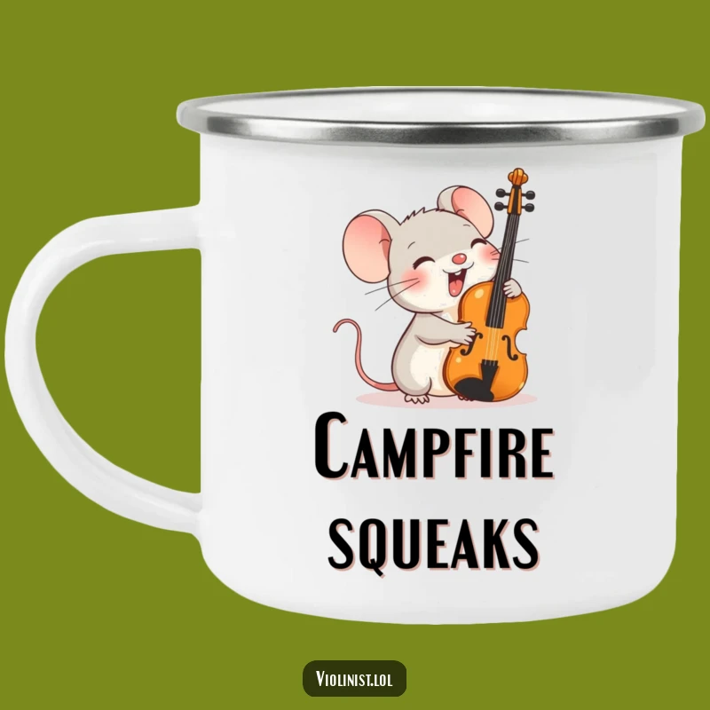 Funny Mouse Violinist Camping Mug: Campfire Giggles, Perfect Funny Gift!