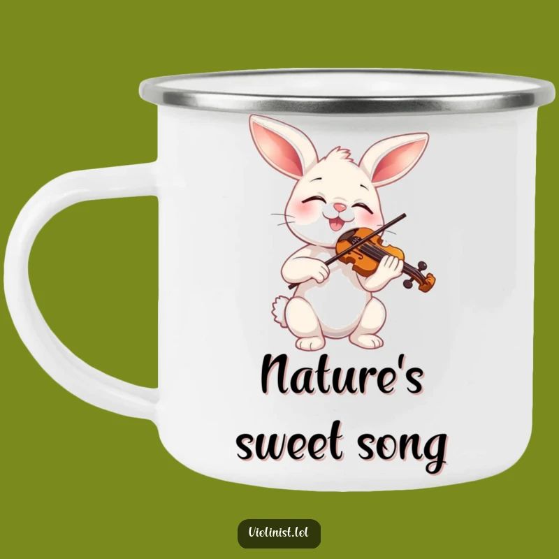 Funny Bunny Violinist Camping Mug: Blissful Tunes by the Campfire!