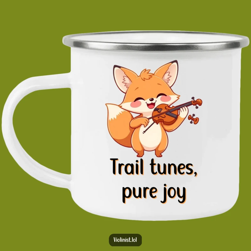 Funny Fox Violin Camping Mug: Your Cheerful Adventure Buddy's Funny Gift