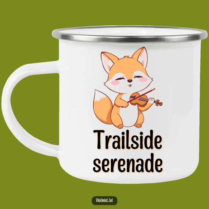 Funny Fox Violin Camping Mug: Your Serene Musical Companion, a Gift