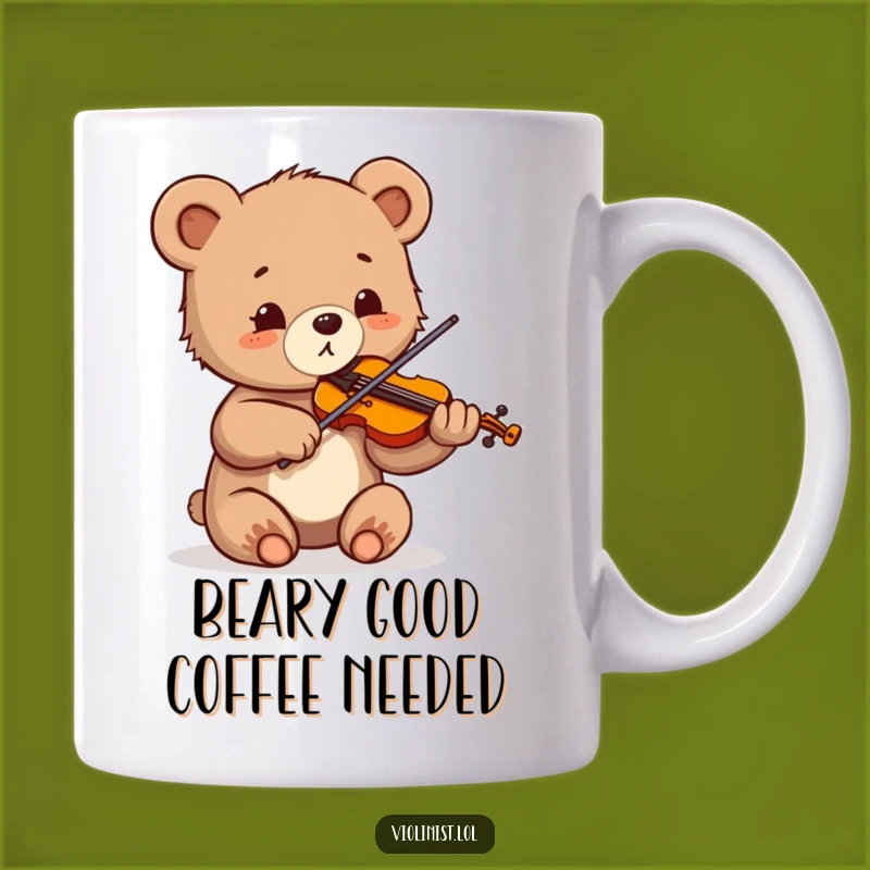 Funny Bear Cub Violinist Mug: Adorable Musician with Delight, Perfect Funny Gift!