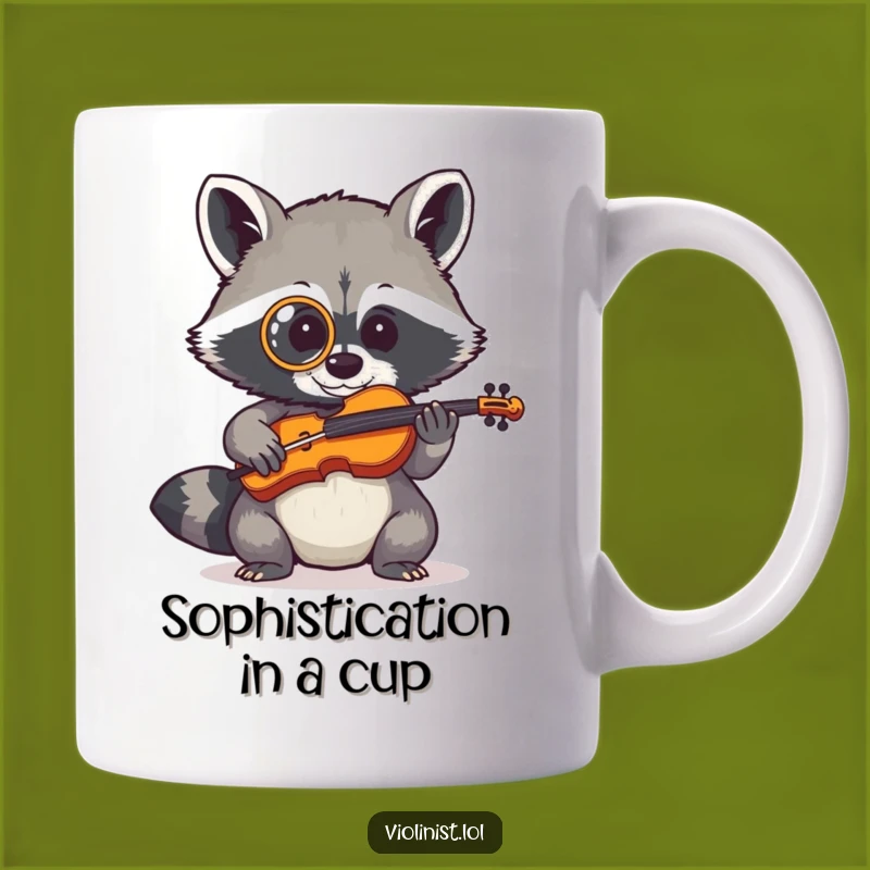 Funny Raccoon Fiddle Mug: A Hilarious Gift for Classy Musicians and Critter Fans