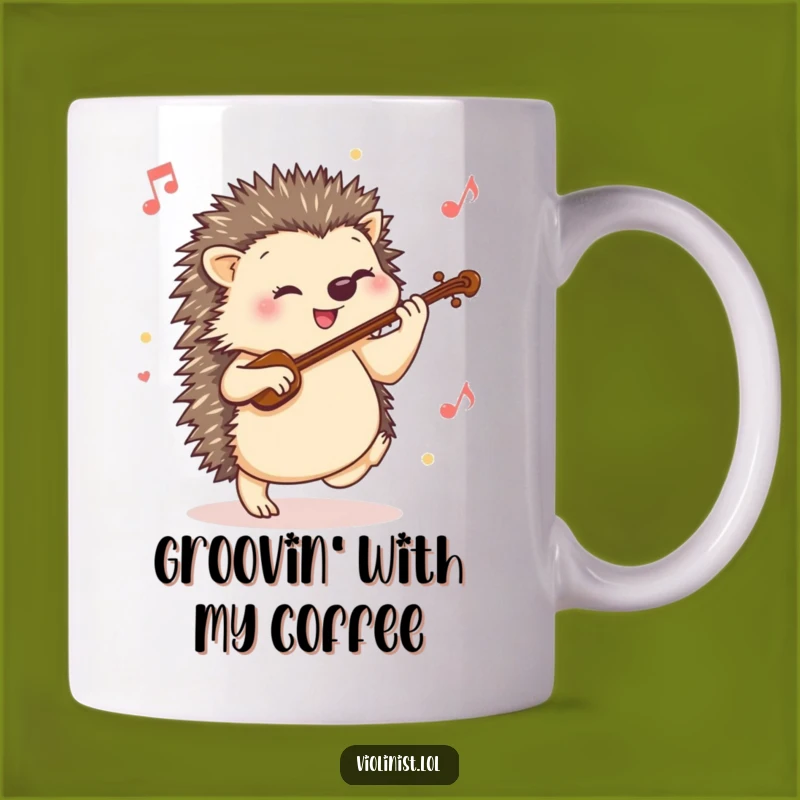 Funny Hedgehog Violin Mug: Lively Tunes and Happy Feet Make a Perfect Gift