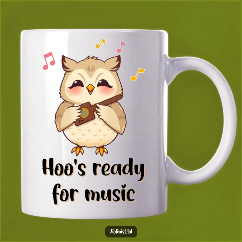 Funny Owl Music Mug: Serene Melody Comedy, Perfect Gift for Bird Lovers