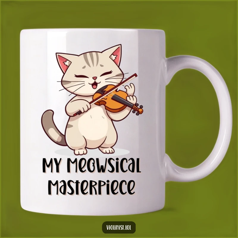 Funny Cat Violinist Mug - A Determined Musician Gift for Cat Lovers