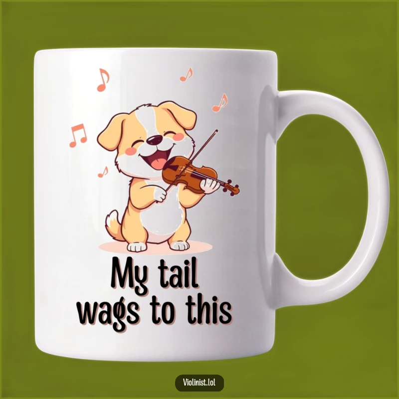 Funny Dog Violinist Mug: A Delighted Pooch Playing Music, Perfect Funny Gift