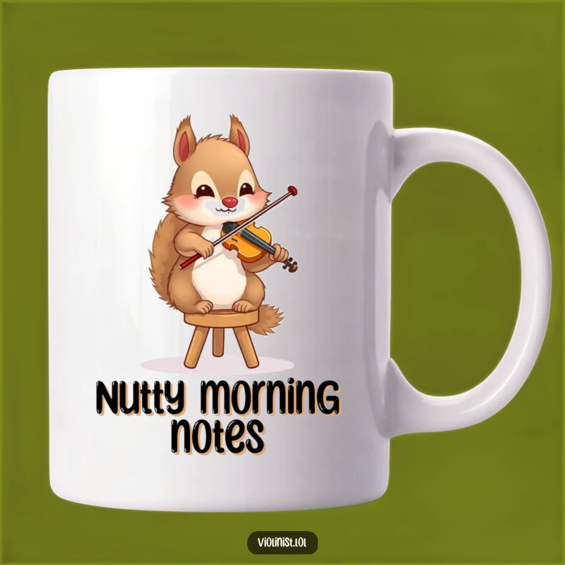 Funny Squirrel Violinist Mug A Balanced Musician On Stool, Perfect Funny Gift