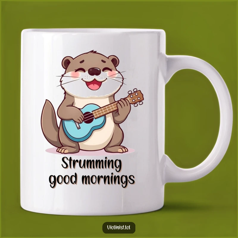 Funny Otter Ukulele Mug: Strum Happy Tunes, Perfect Gift Idea!
