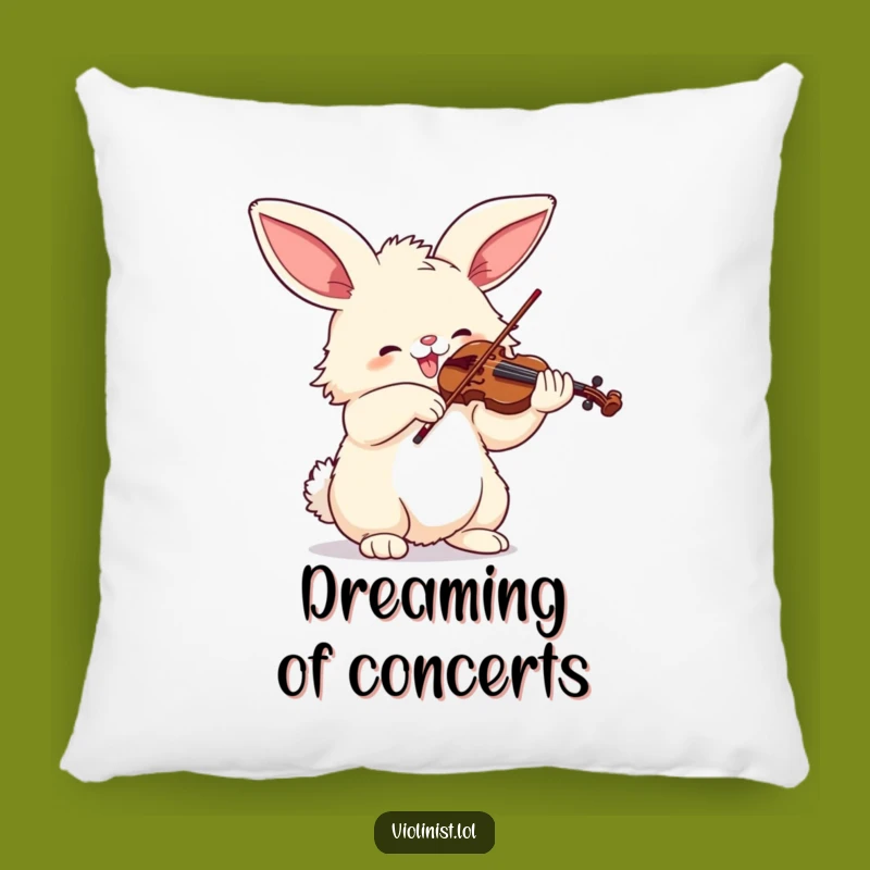Funny Bunny Violinist Pillow - Cozy Comfort for Melodious Dreams!