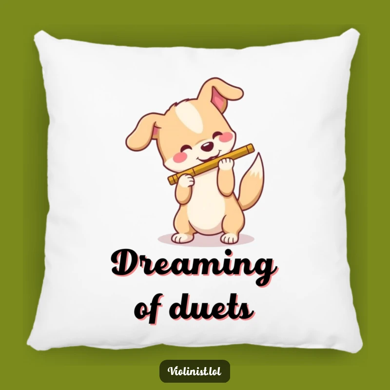 Funny Dog Flute Player Pillow: Cuddle Up with Comedic Canines!