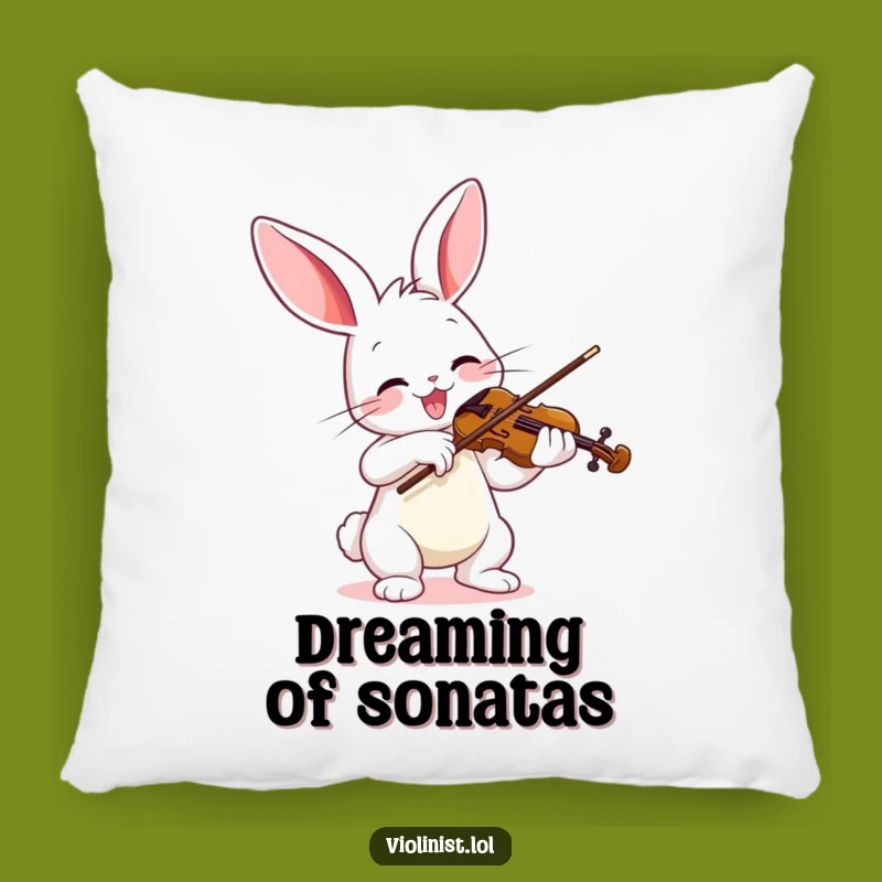 Funny Bunny Violinist Pillow - Comfy & Musical Decor