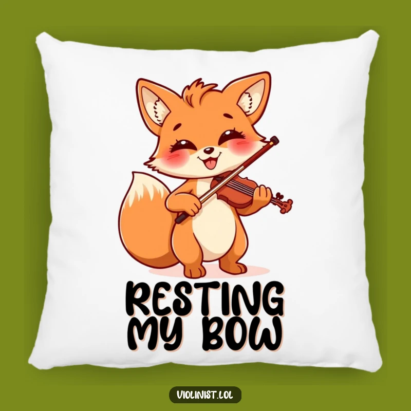 Funny Fox Violinist Pillow: Cozy Comfort with a Cheerful Musician's Flair, Perfect Gift!