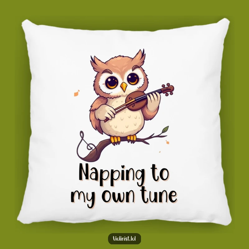 Funny Owl Pillow: Cozy Nocturnal Musician, Perfect Humorous Gift for Comfort