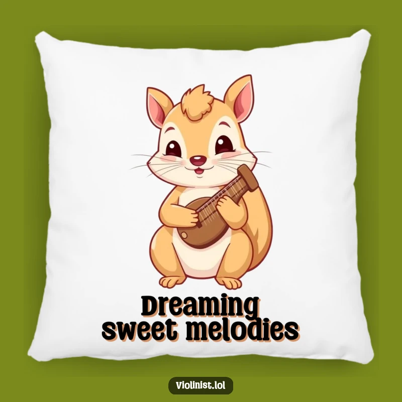 Funny Squirrel Harp Pillow: Cozy Up with Whimsical Music and Adorable Comfort