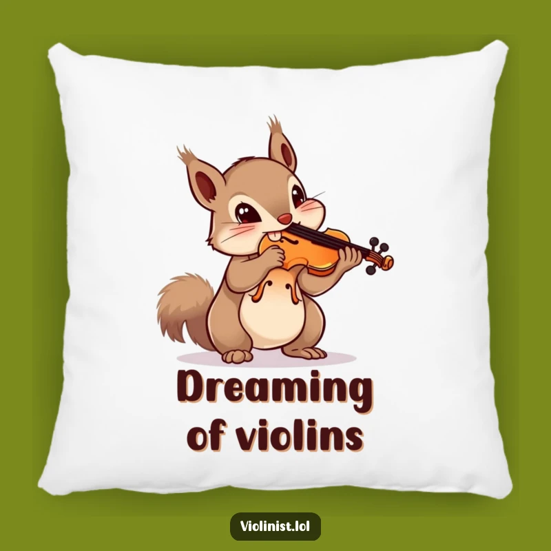 Funny Squirrel Violin Pillow: Cozy Balancing Act Cushion, Hilarious Gift