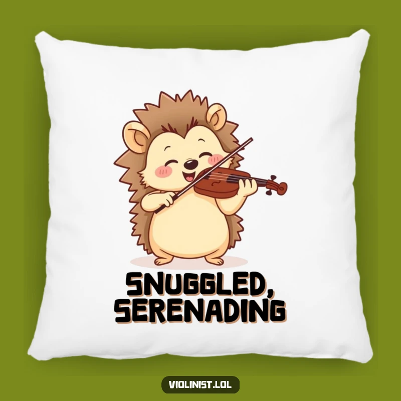 Funny Jolly Hedgehog Violinist Pillow - Comfy Cushion with Rhythmic Cheer