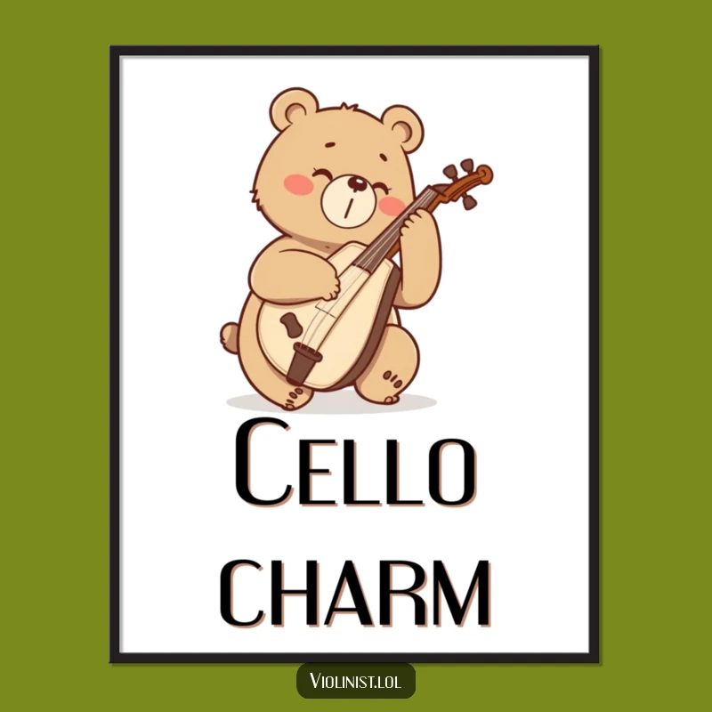 Funny Bear Cello Digital Art: Bring Bold Musicality to Your Walls, a Gift