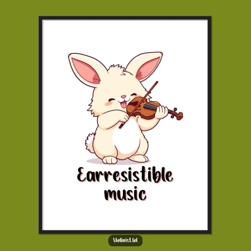 Funny Bunny Violinist Digital Art - Hilarious Musical Decor!