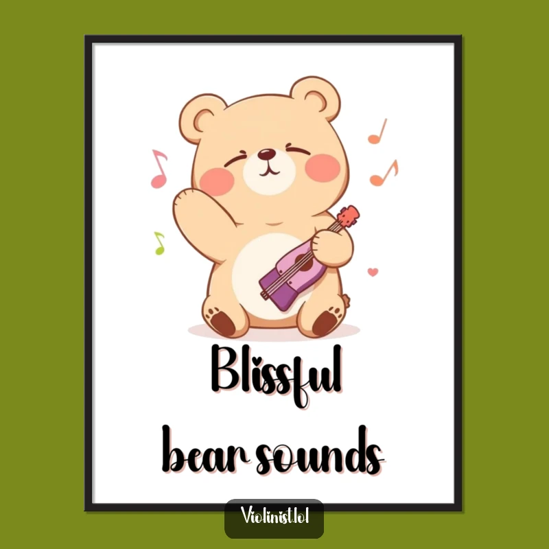 Funny Bear Musical Bliss Digital Art: Instant Art for Walls