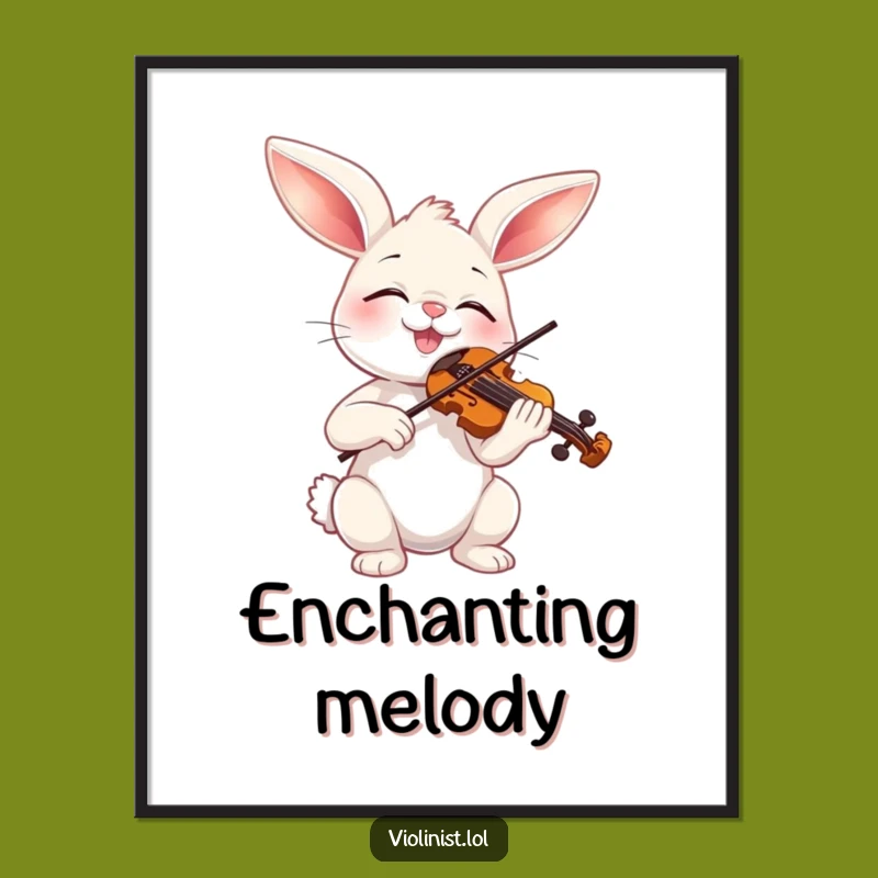 Funny Bunny Violinist Digital Art: Blissful Melodies for Your Digital Space!