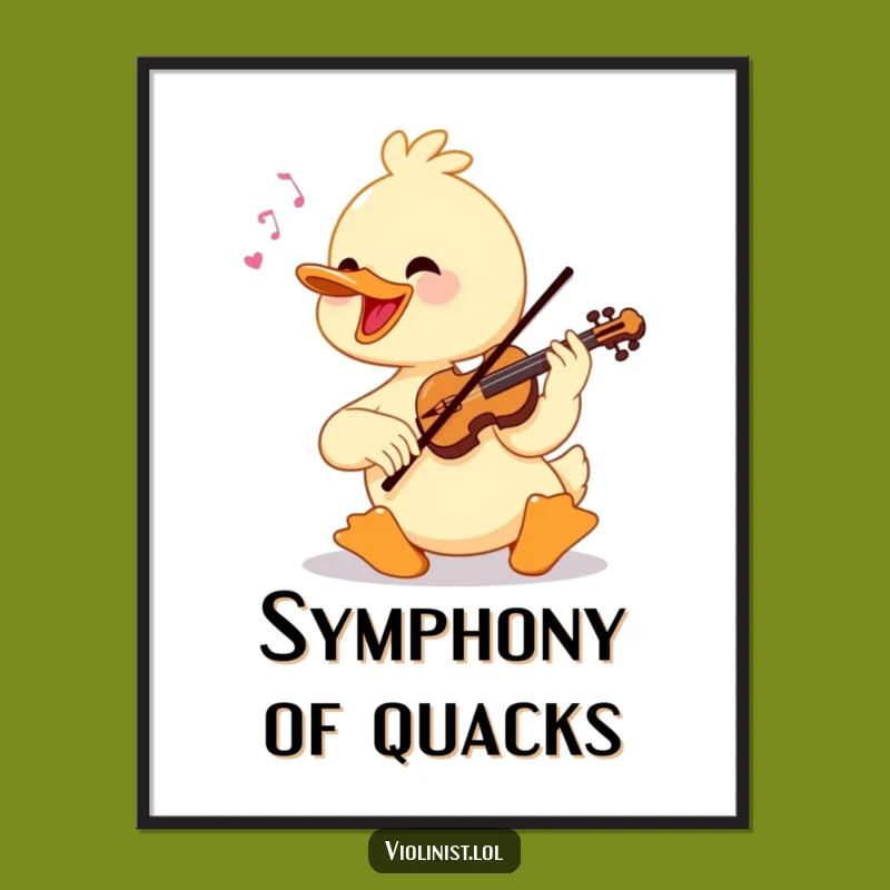 Funny Duck Violinist Digital Art: Bring Musical Joy to Your Walls, a Gift