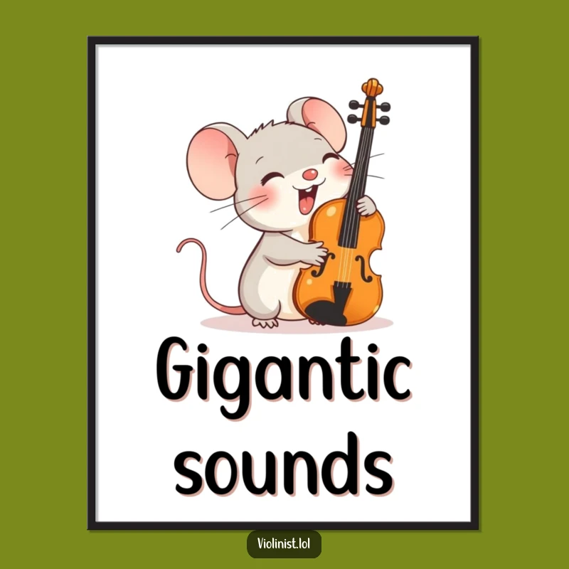 Funny Mouse Violinist Digital Art: Instant Giggles for Walls, Perfect Gift!
