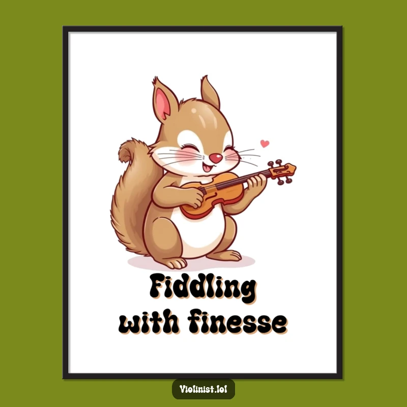 Funny Squirrel Digital Art: Energetic Virtuoso, Hilarious Gift for Art Lovers