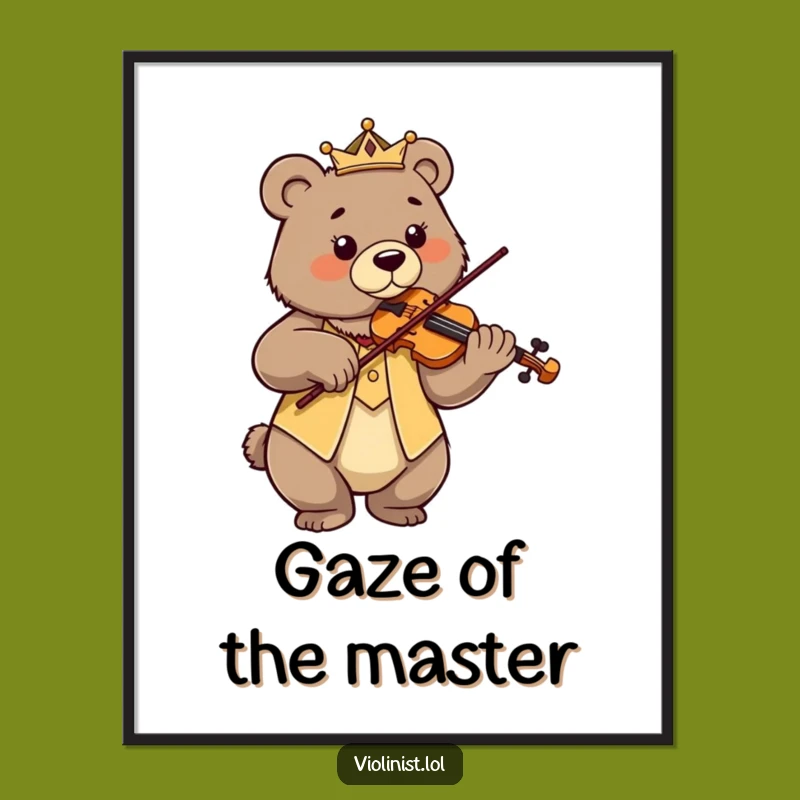Funny Bear Violin Digital Art: Regal Performance Captured Funny Gift
