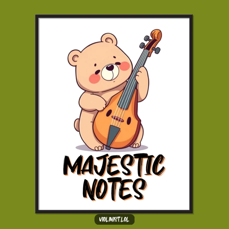 Funny Bear Cello Digital Art: Bring Joyful Music to Your Walls!