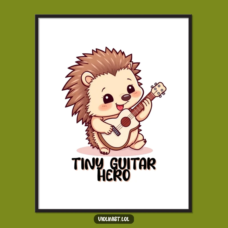 Funny Hedgehog Guitar Digital Print: Instant Music and Joy for Your Walls