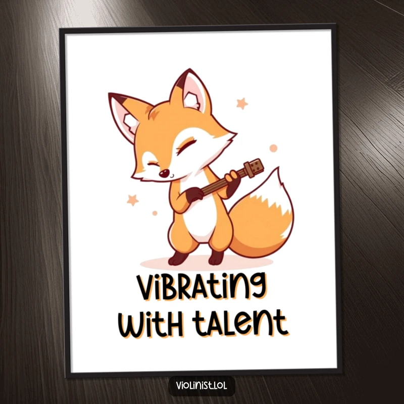 Funny determined fox tapping its foot rhythmically, high-resolution digital art, great funny gift for music lovers.