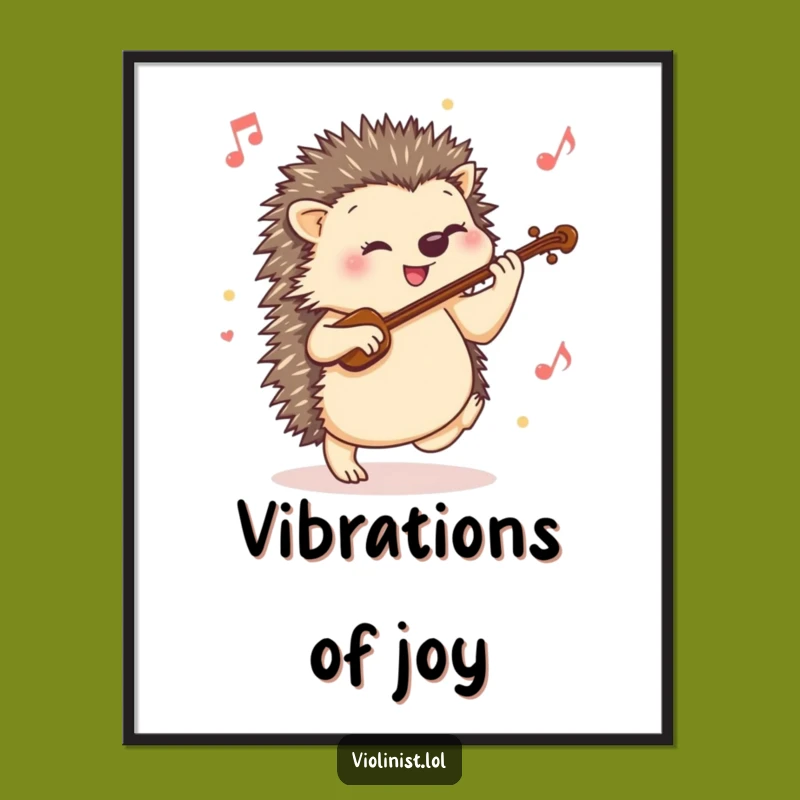 Funny Hedgehog Violin Digital Art Print: Instant Lively Music for Your Walls