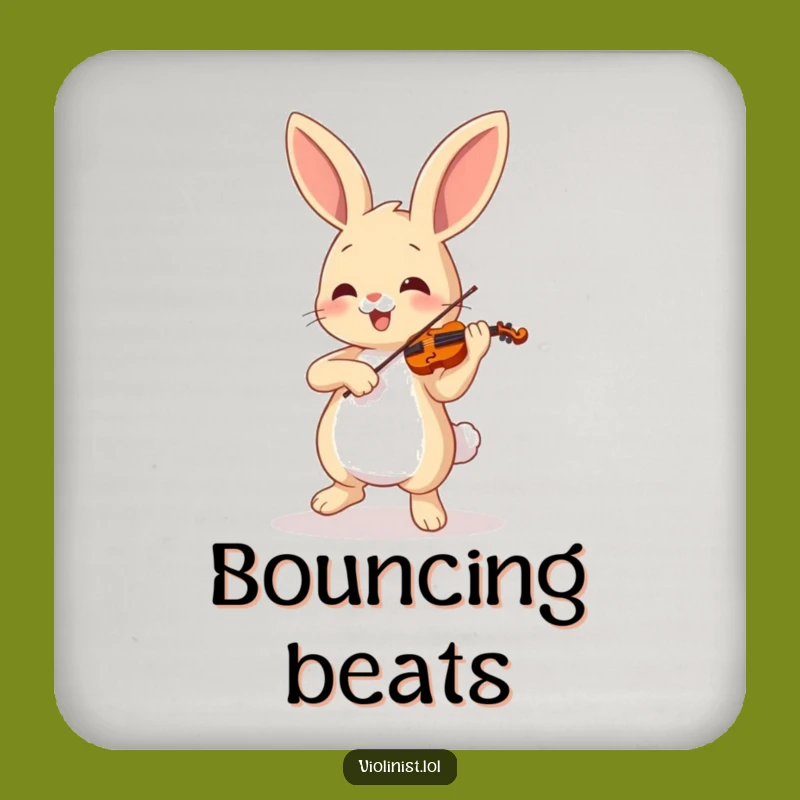 Funny Bunny Violin Coaster: Protect Surfaces with Musical Flair