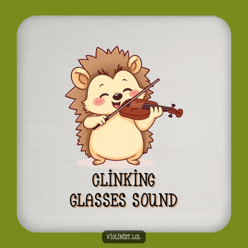Funny Jolly Hedgehog Violinist Coaster Set - Protect Surfaces with Rhythmic Charm