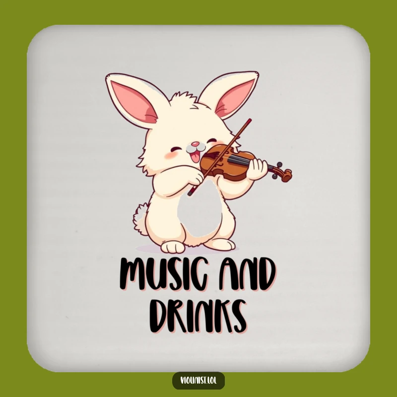 Funny Bunny Violinist Coaster Set - Hilarious Harmony for Your Drinks!