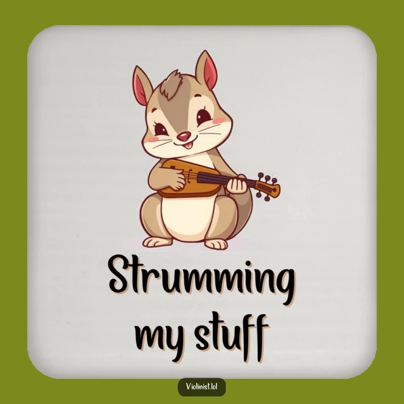 Funny Squirrel Fiddle Coaster: Protect Surfaces With Folk Style, Hilarious Gift
