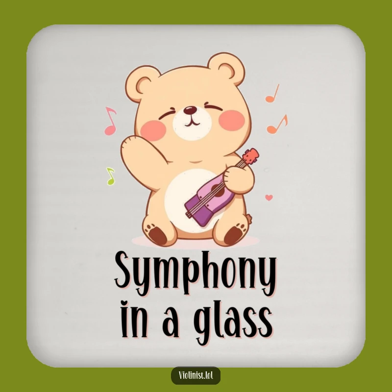 Funny Bear Music Coaster: Protect Surfaces with Artistic Flair