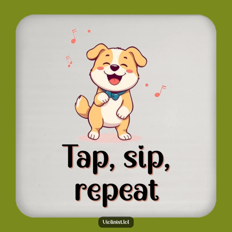 Funny Dog Dancing Coaster - Protect Surfaces with Rhythm