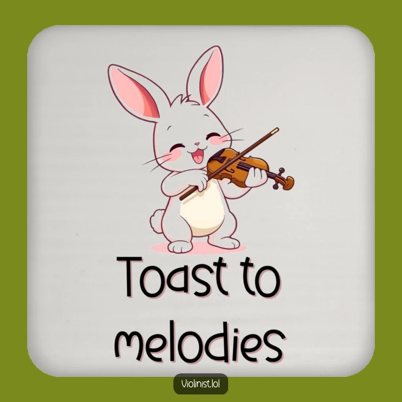 Funny Bunny Violinist Coaster - Protect Surfaces with Melody